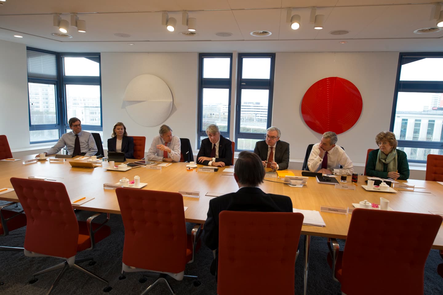 A premium corporate boardroom representing the NDDB Dairy Services project